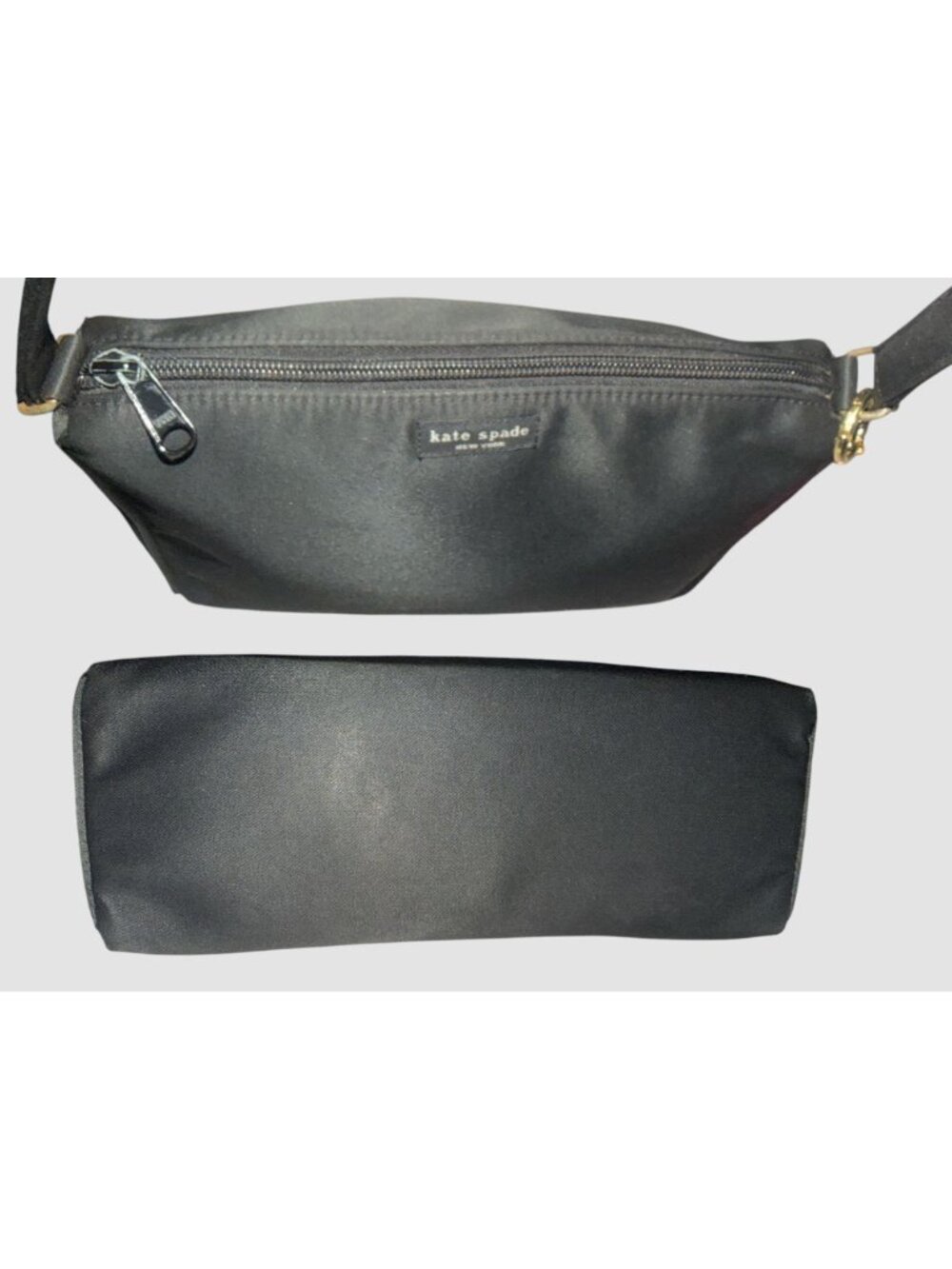 VTG Kate Spade Original Nylon Shoulder Bag Black Handle Satchel 90s Y2K Baguette - Picture 6 of 9
